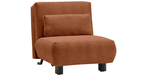 SCHLAFSESSEL Flachgewebe Terracotta Liegefunktion Zierkissen  - Terracotta/Schwarz, KONVENTIONELL, Textil/Metall (90/85/100cm) - Carryhome