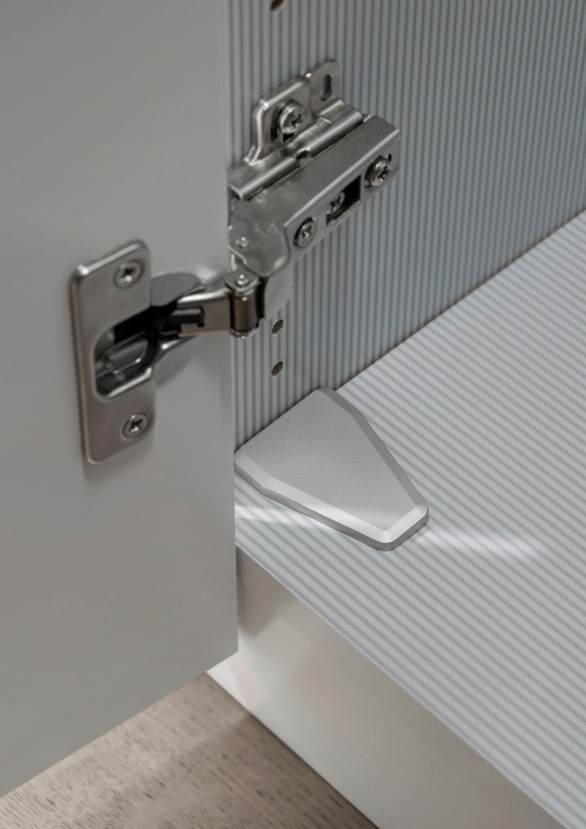 DREHTÜRENSCHRANK in Weiss, Eiche Bianco  - Schieferfarben/Weiss, Design, Glas/Holzwerkstoff (300/216/58cm) - Novel