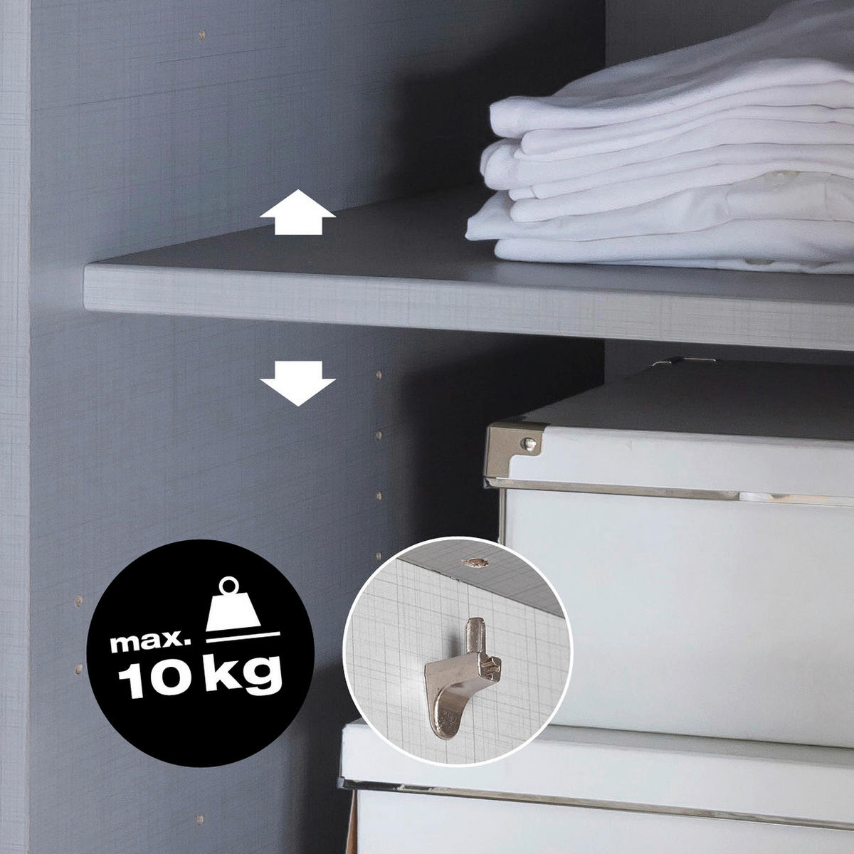 DREHTÜRENSCHRANK  in Weiß  - Weiß, MODERN, Glas/Holzwerkstoff (270/208/58cm) - Chameo