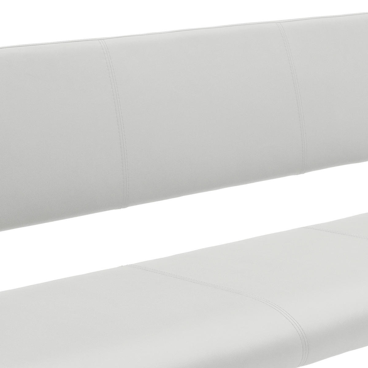 SITZBANK in Metall, Kunststoff Weiss, Edelstahlfarben  - Weiss/Edelstahlfarben, Design, Kunststoff/Metall (155/86/59cm) - Livetastic