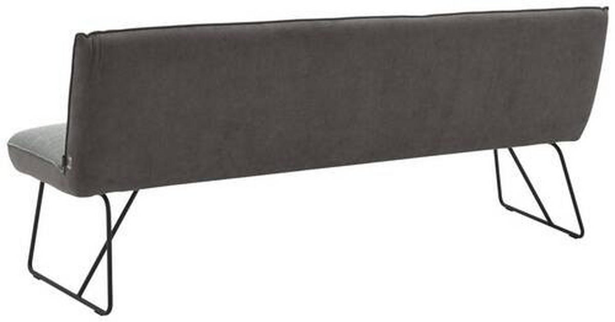 SITZBANK in Metall, Textil Grau, Schwarz  - Schwarz/Grau, Design, Textil/Metall (228/89/68cm) - Dieter Knoll