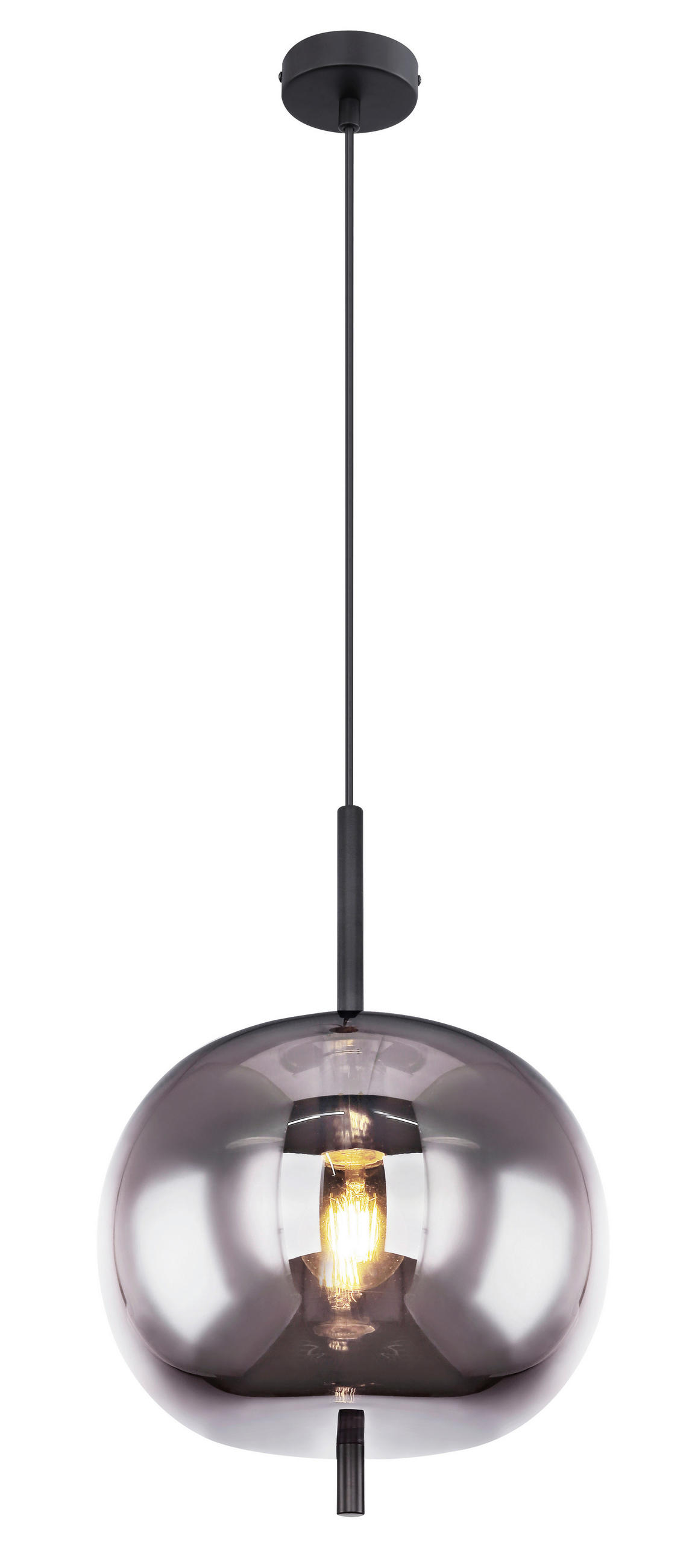 HÄNGELEUCHTE 30/120 cm   - Schwarz, Design, Glas/Metall (30/120cm) - Globo
