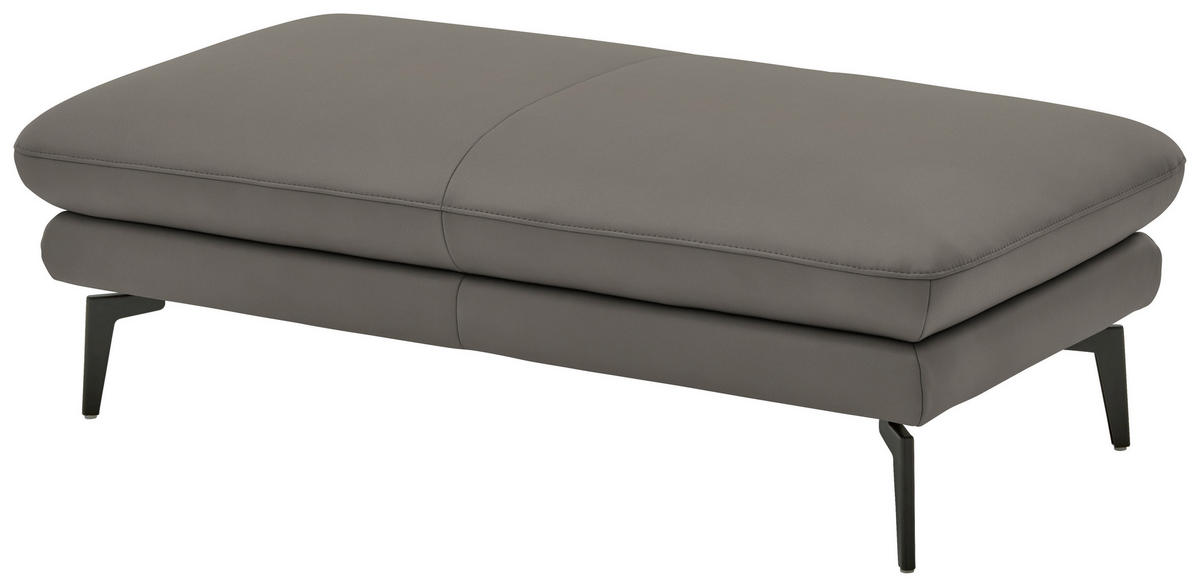 3-SITZER-SOFA in Echtleder Hellgrau  - Hellgrau/Schwarz, Design, Leder/Metall (222/86/104cm) - Dieter Knoll