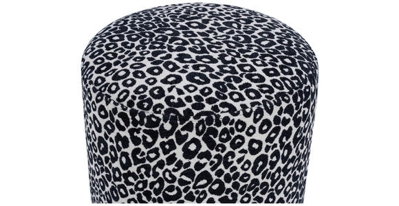 HOCKER in Holz, Metall, Textil Schwarz, Weiß, Goldfarben  - Goldfarben/Schwarz, KONVENTIONELL, Holz/Textil (35/42/35cm) - Xora