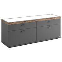 LOWBOARD  in 150,1/60/43,6 cm  - Eichefarben/Grau, Design, Glas/Holzwerkstoff (150,1/60/43,6cm) - SetOne by Musterring