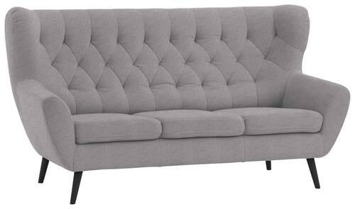 3-SITZER-SOFA in Mikrofaser Taupe  - Taupe/Schwarz, Design, Holz/Textil (187/101/95cm) - Stylife