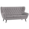 3-SITZER-SOFA in Mikrofaser Taupe  - Taupe/Schwarz, Design, Holz/Textil (187/101/95cm) - Stylife