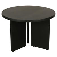 COUCHTISCH Akazie massiv 60/41/60 cm rund Schwarz  - Schwarz, Design, Holz (60/41/60cm) - MID.YOU