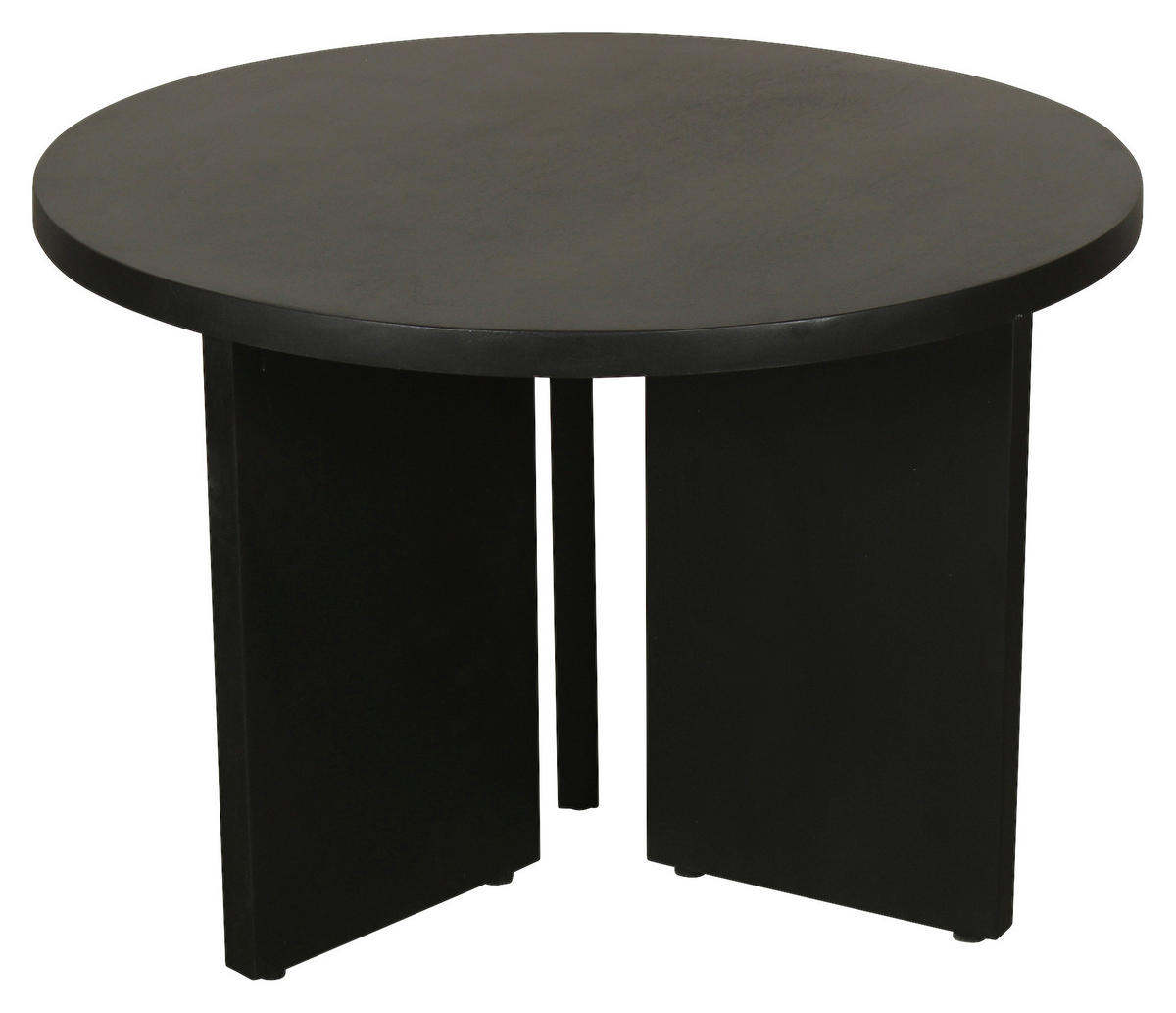 COUCHTISCH Akazie massiv 60/41/60 cm rund Schwarz  - Schwarz, Design, Holz (60/41/60cm) - MID.YOU