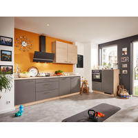 KÜCHENLEERBLOCK  270/120 cm  in Anthrazit, Eichefarben  - Chromfarben/Eichefarben, KONVENTIONELL, Holzwerkstoff/Metall (270/120cm) - Welnova