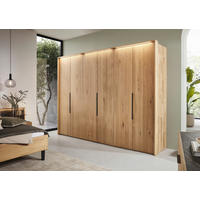DREHTÜRENSCHRANK in Wildeiche  - Wildeiche/Schwarz, Design, Holz/Metall (302/223/62cm) - Valnatura