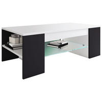 COUCHTISCH 100/50/35 cm rechteckig Schwarz, Weiß  - Schwarz/Weiß, MODERN, Holzwerkstoff (100/50/35cm) - MID.YOU