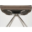 ARMLEHNSTUHL  Sitzfläche 180° drehbar, automatische Rückholfunktion Webstoff, Mikrofaser  - Edelstahlfarben/Braun, Design, Textil/Metall (60/92/60cm) - Linea Natura