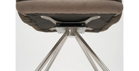 ARMLEHNSTUHL  Sitzfläche 180° drehbar, automatische Rückholfunktion Webstoff, Mikrofaser  - Edelstahlfarben/Braun, Design, Textil/Metall (60/92/60cm) - Linea Natura