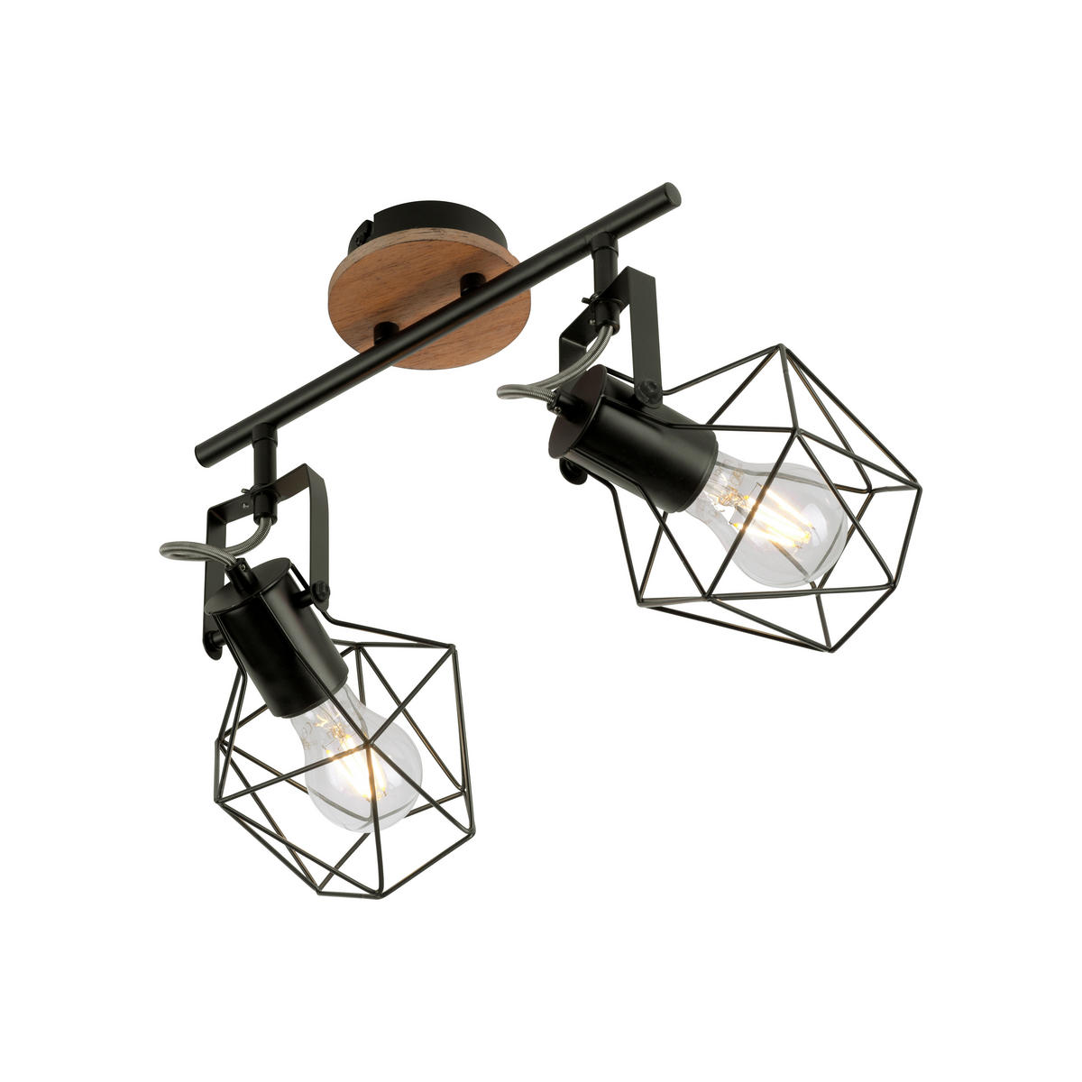 DECKENLEUCHTE Jaro 61/28/31 cm   - Schwarz, Natur, Holz/Metall (61/28/31cm)