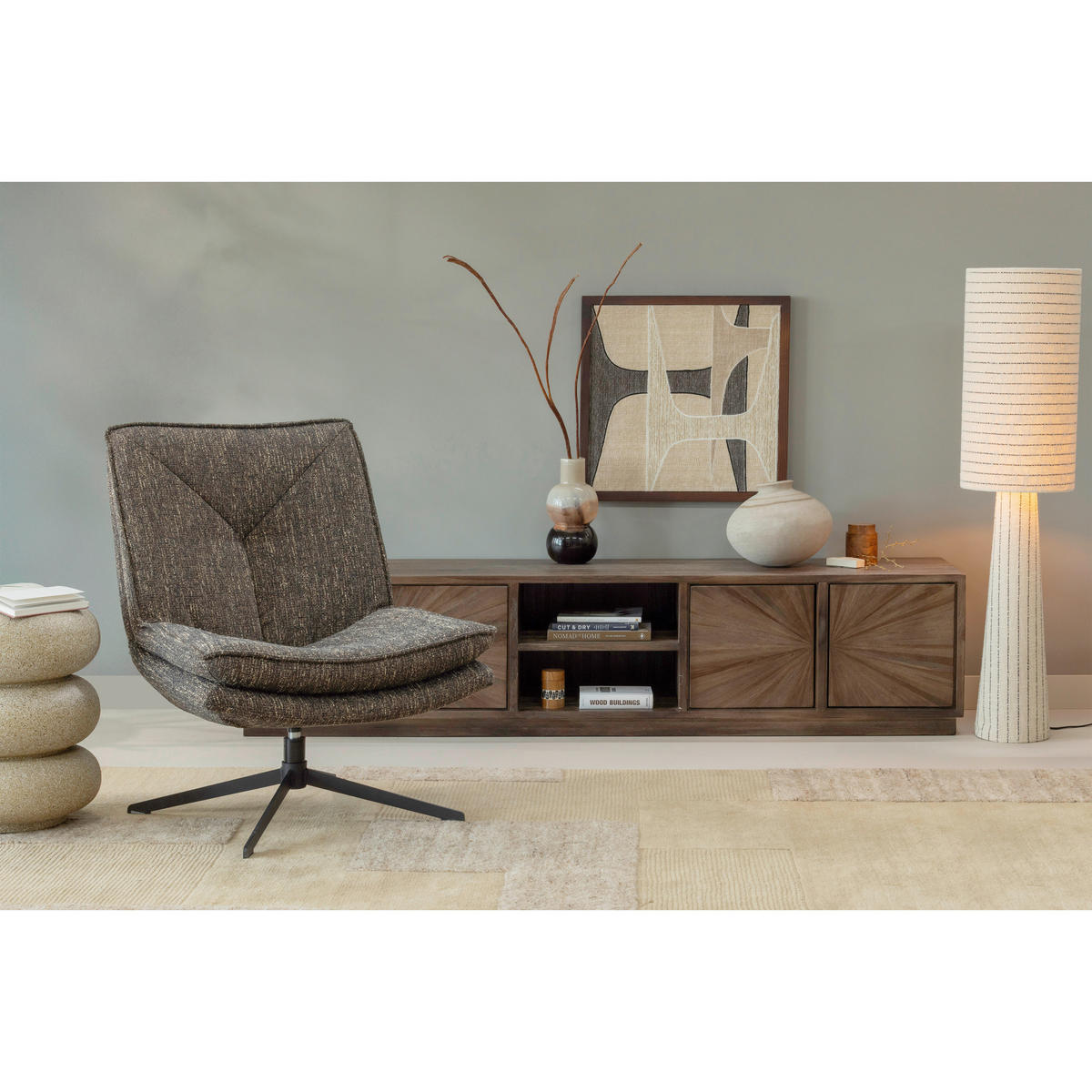 STEHLEUCHTE Loft 30/130/30 cm  - Naturfarben, Basics, Textil (30/130/30cm) - Collet's Monde