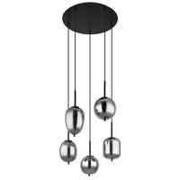 VISEČA SVETILKA  Blacky      57,5/150 cm      E14 - črna, Design, kovina/steklo (57,5/150cm) - Globo