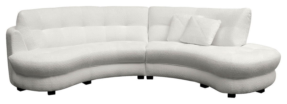 ECKSOFA in Bouclé Hellgrau  - Weiss/Hellgrau, Design, Kunststoff/Textil (300/113cm) - Livetastic