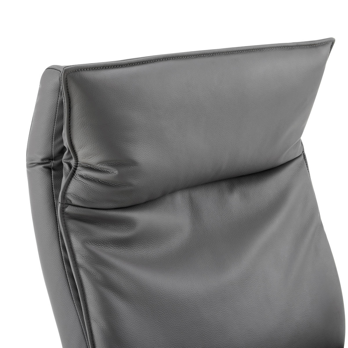 RELAXSESSEL Lederlook Echtleder Relaxfunktion, Kopfteilverstellung, Fußteilverstellung    - Dunkelgrau/Schwarz, Design, Leder/Textil (70/110/82cm) - Stylife