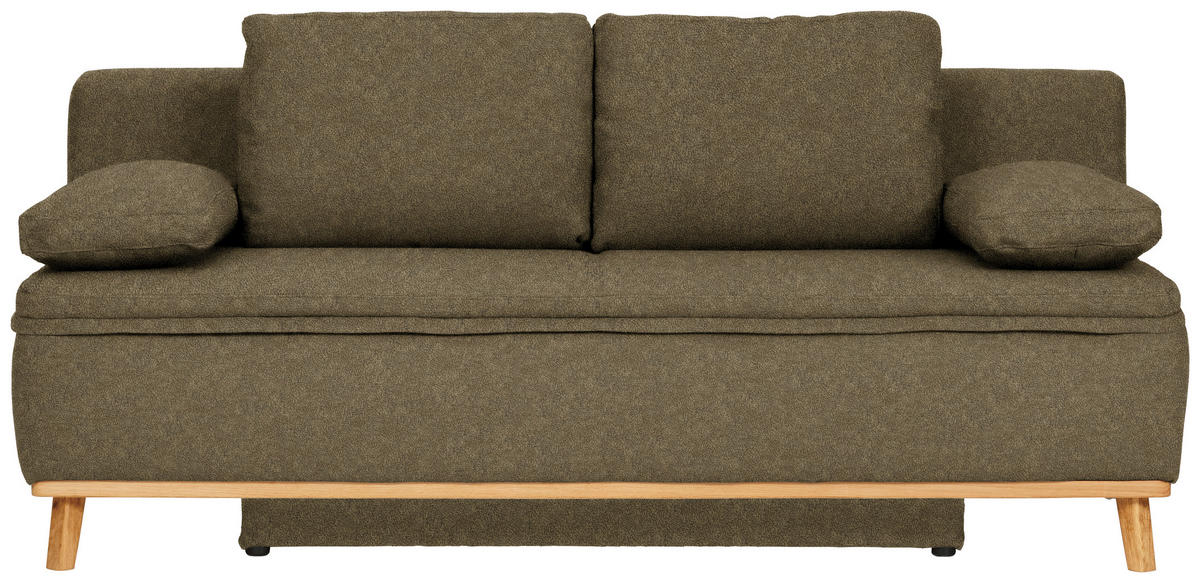 SCHLAFSOFA in Flachgewebe Grün  - Naturfarben/Grün, Konventionell, Holz/Textil (203/95/96cm) - Venda