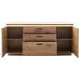 SIDEBOARD  170/81/44 cm 3 Schublade(n)  - Eichefarben/Anthrazit, KONVENTIONELL, Holzwerkstoff/Metall (170/81/44cm) - Cantus