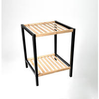 BEISTELLTISCH 35/35/47 cm Bambus Hartholz Naturfarben, Schwarz  - Schwarz/Naturfarben, Design, Holz (35/35/47cm)