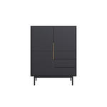 HIGHBOARD Schwarz Viva  - Goldfarben/Schwarz, Design, Holzwerkstoff/Metall (104/82/39cm) - Xora