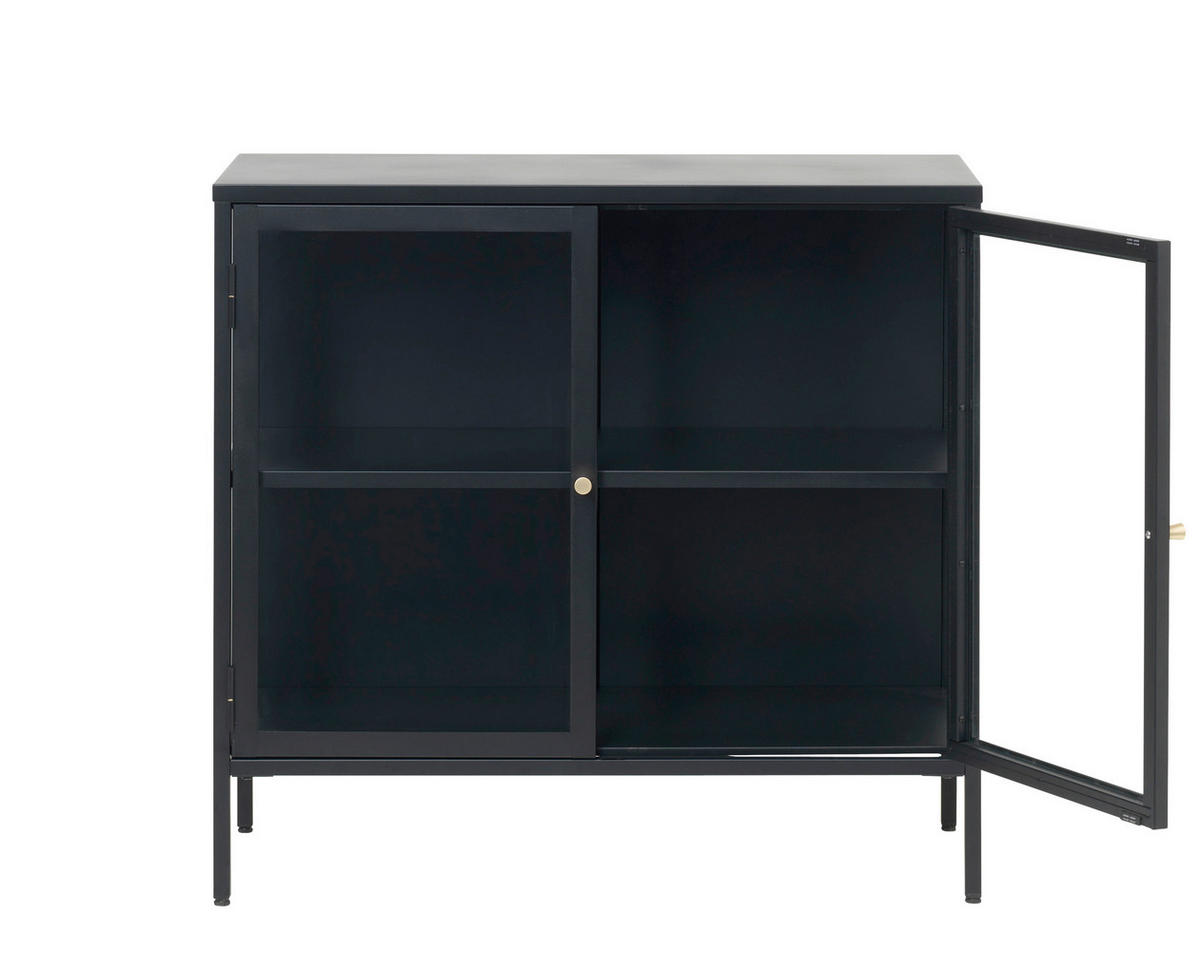 KOMMODE CARMEL SIDEBOARD 2 SECTION  in 90/85/40 cm  - Goldfarben/Schwarz, Basics, Glas/Metall (90/85/40cm) - Livetastic