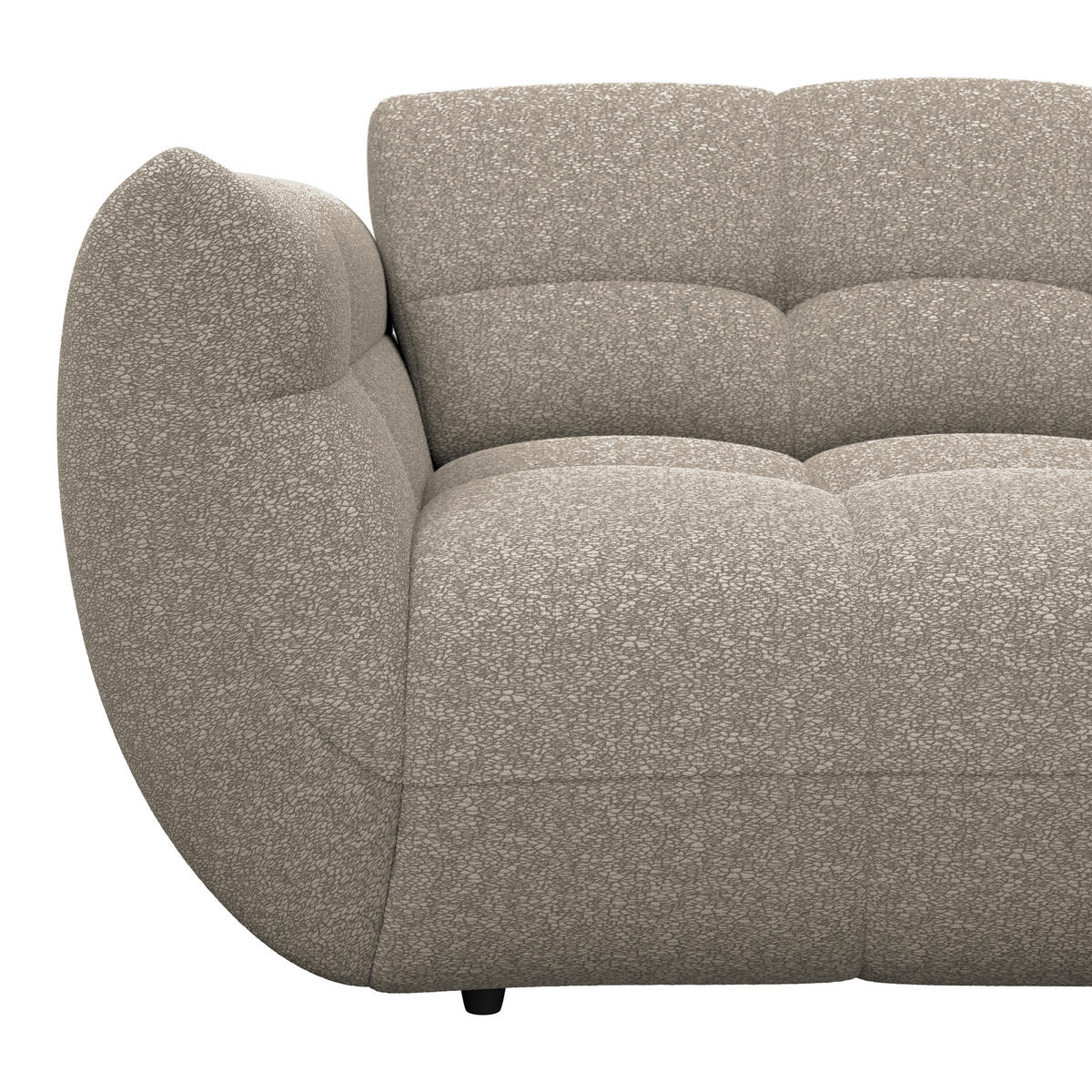 ECKSOFA Chenille Beige  - Beige/Schwarz, Trend, Kunststoff/Textil (280/178cm) - MID.YOU
