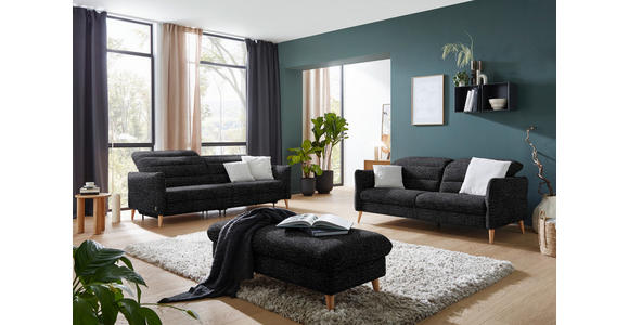 2-SITZER-SOFA in Webstoff Schwarz - Eiche Bianco/Schwarz, Design, Holz/Textil (192-220/85-106/98-112cm) - Dieter Knoll