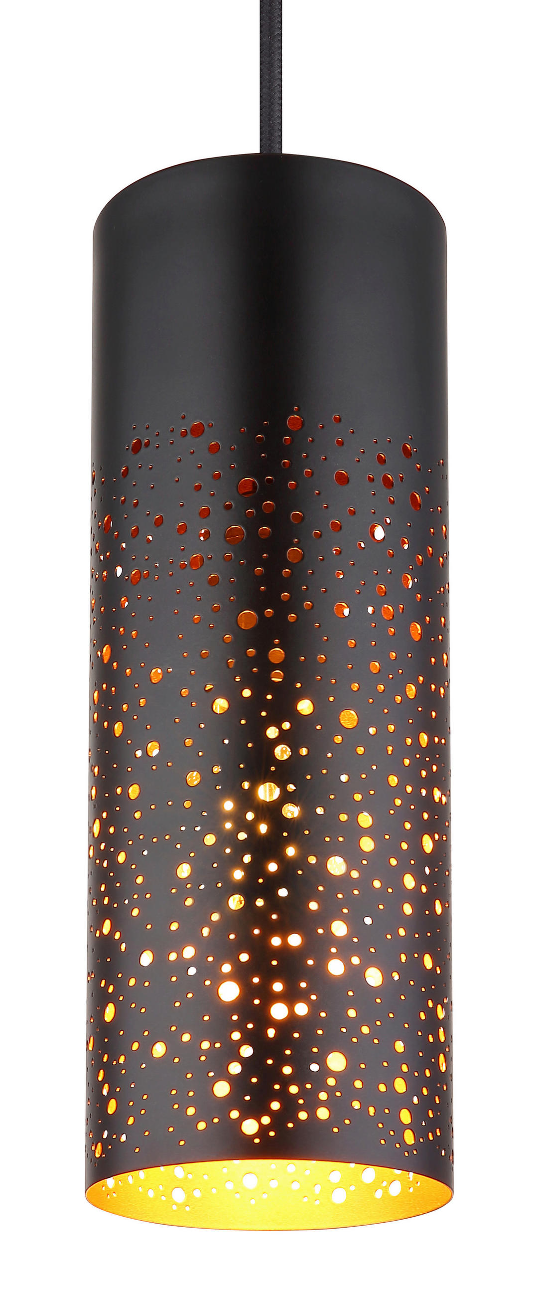HÄNGELEUCHTE 10/150 cm    - Goldfarben/Schwarz, Design, Metall (10/150cm) - Globo