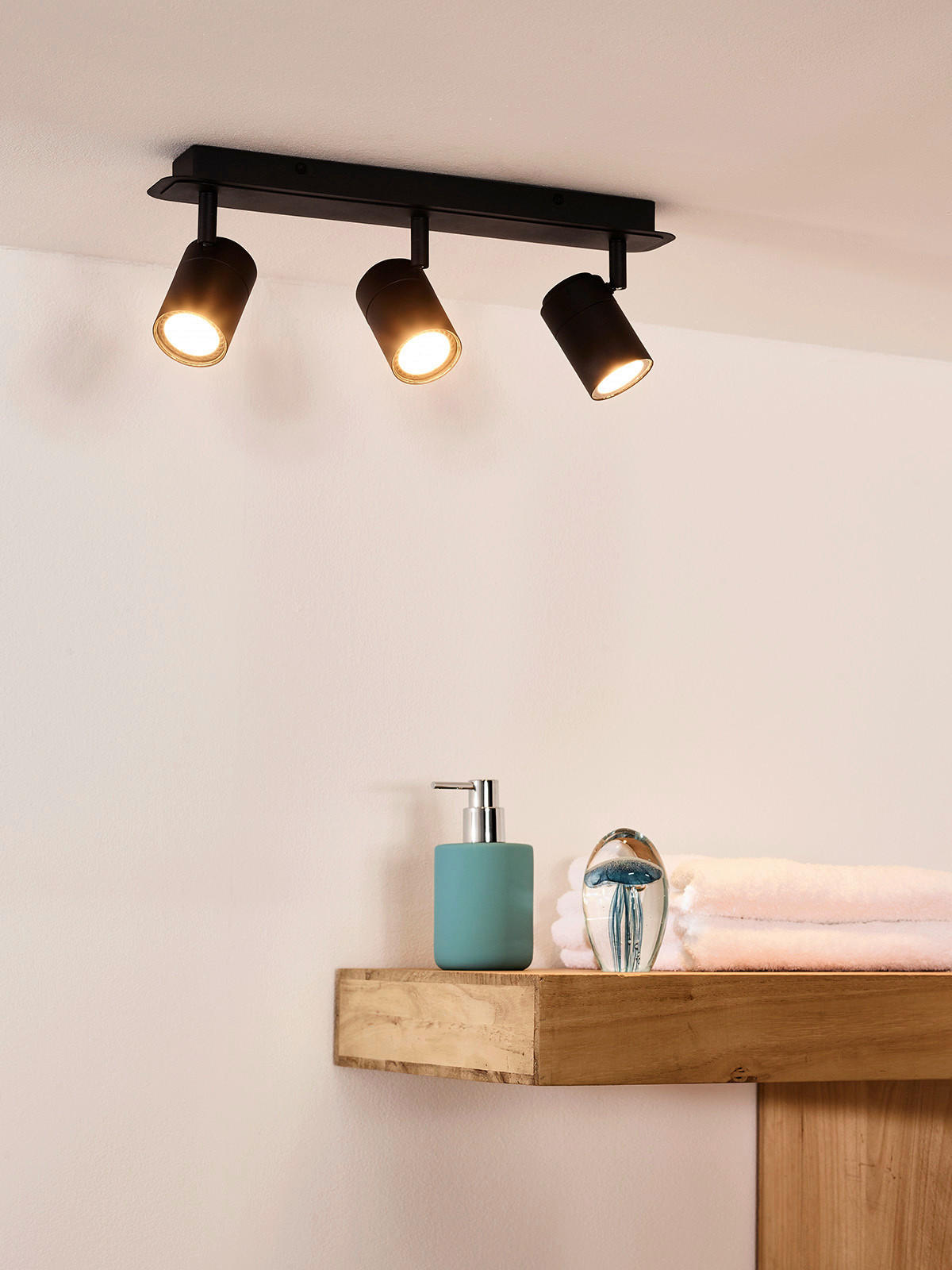 BADEZIMMER-DECKENLEUCHTE LENNERT 40/7/12.5 cm  - Schwarz, Design, Metall (40/7/12.5cm) - Lucide