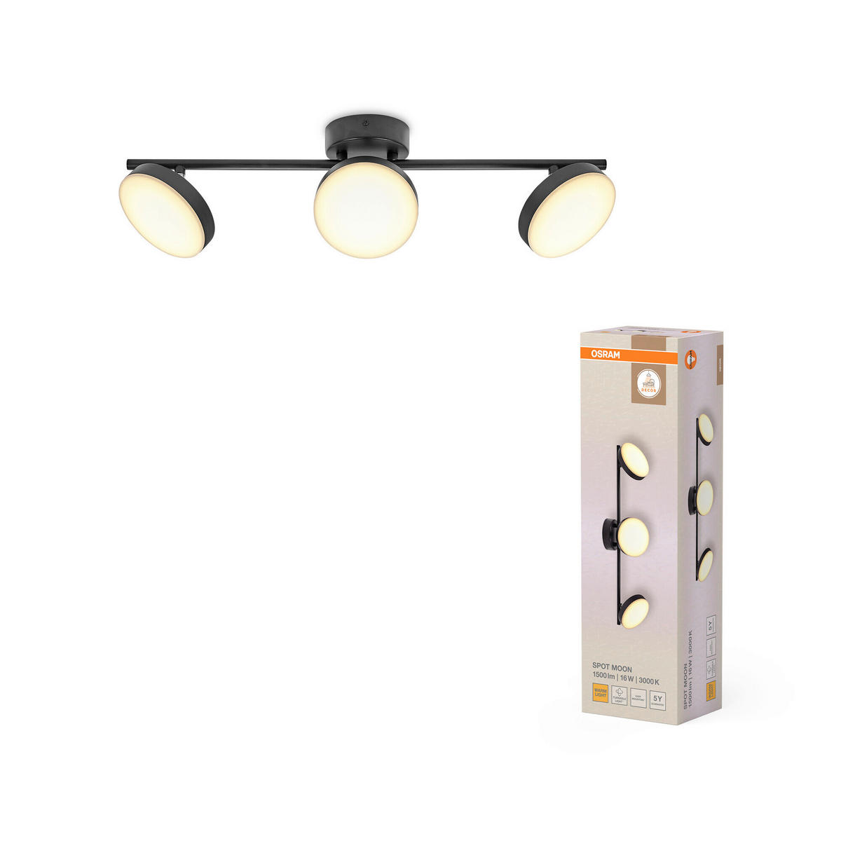 LED-STRAHLER 58/12/11.9 cm   - Schwarz, Basics, Metall (58/12/11.9cm) - Osram
