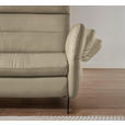 ECKSOFA in Echtleder Ecru  169/298 cm  - Ecru/Schwarz, Design, Leder/Metall (169/298cm) - Dieter Knoll