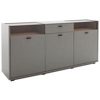 SIDEBOARD  185/88/44 cm 1 Schublade(n)  - Eichefarben/Anthrazit, Design, Glas/Holzwerkstoff (185/88/44cm) - Stylife