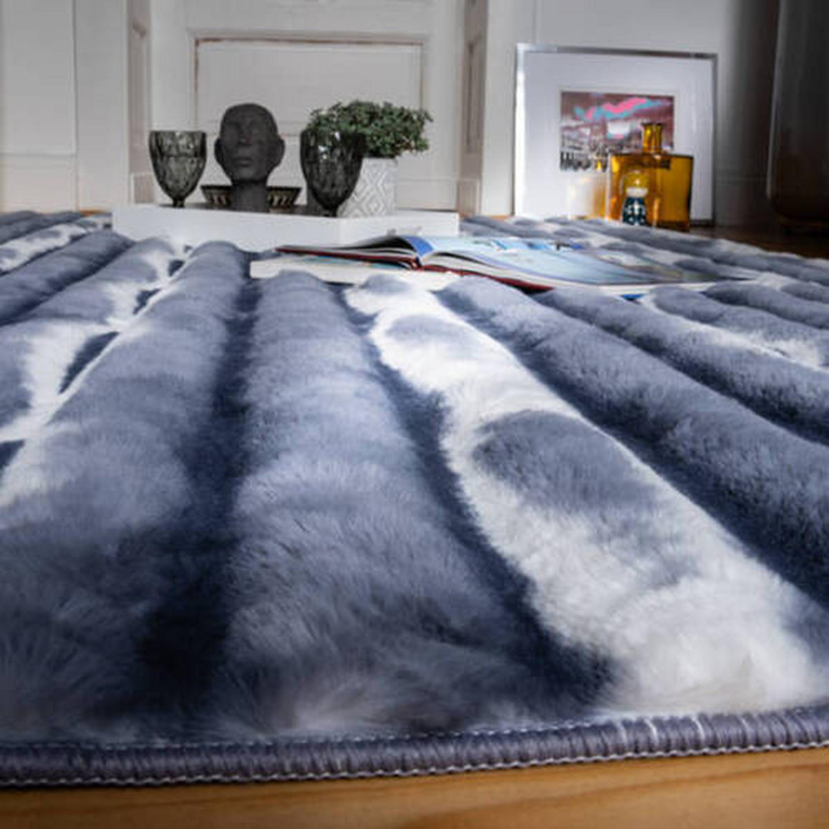 COVOR CU FIR LUNG  My Waves  - albastru, Basics, textil (200/290cm)