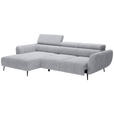 ECKSOFA  in Cord Dunkelgrau  174/277 cm  - Dunkelgrau/Schwarz, KONVENTIONELL, Textil/Metall (174/277cm) - Carryhome