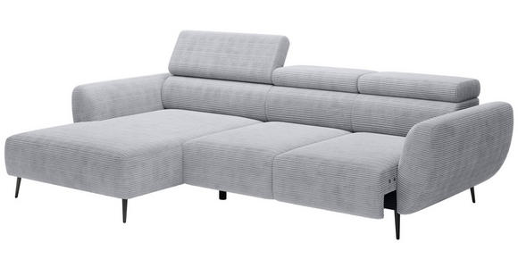 ECKSOFA  in Cord Dunkelgrau  174/277 cm  - Dunkelgrau/Schwarz, KONVENTIONELL, Textil/Metall (174/277cm) - Carryhome