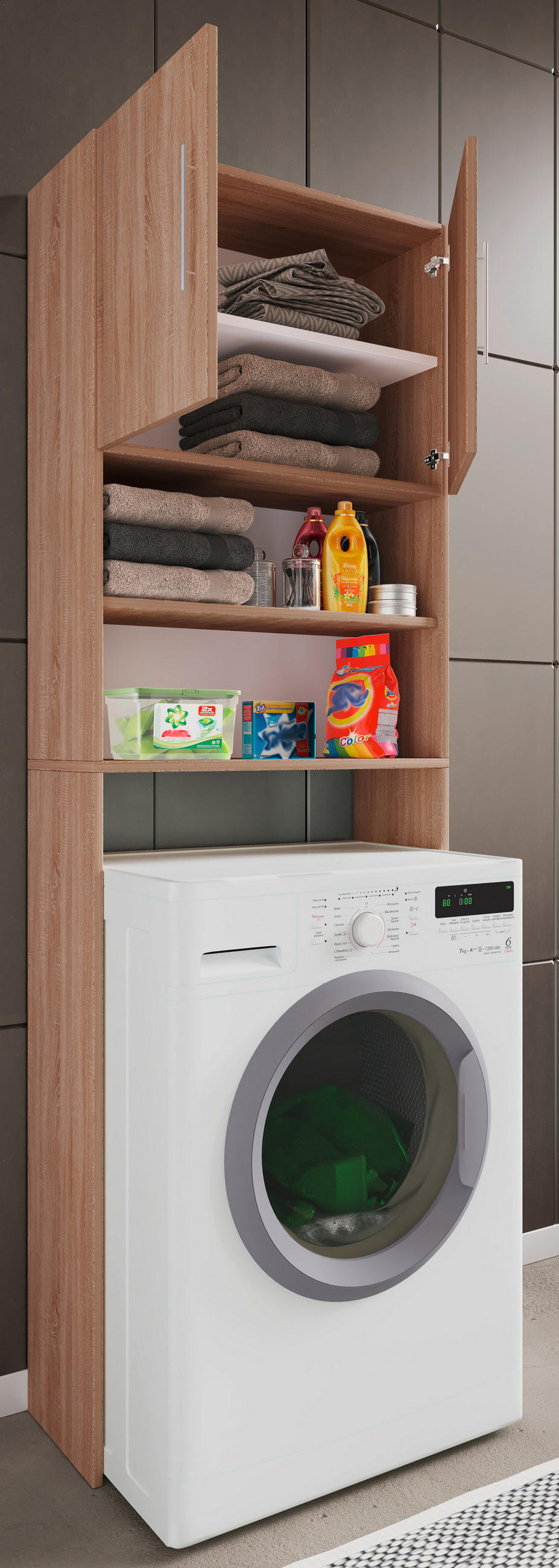 Waschmaschinenschrank Jutas Sonoma Eiche B: 64 Cm