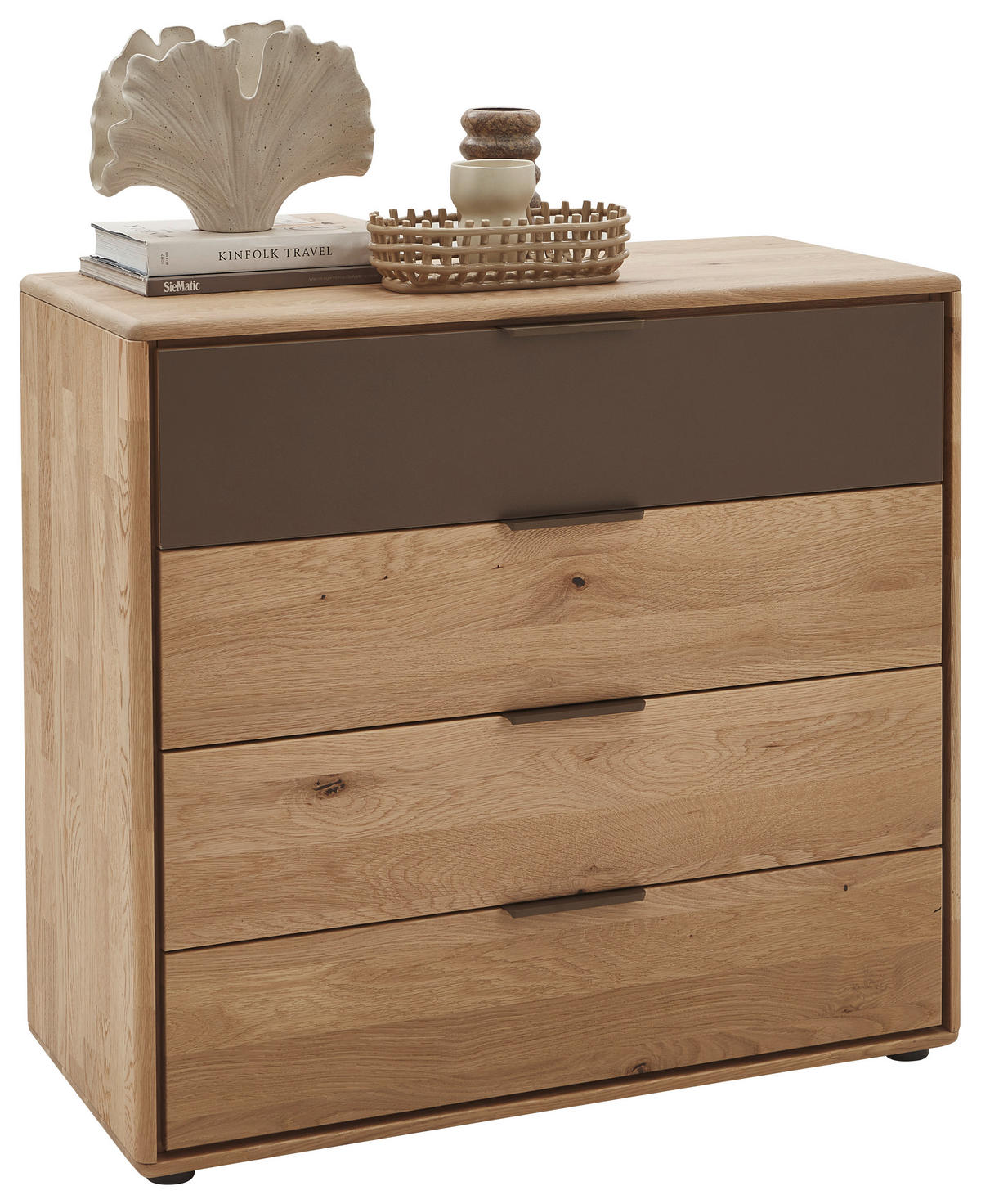 KOMMODE  in 95/88,2/44,2 cm  - Wildeiche/Schwarz, Natur, Glas/Holz (95/88,2/44,2cm) - Valnatura