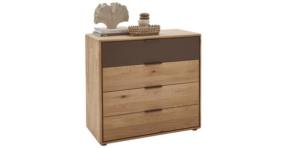 KOMMODE  in 95/88,2/44,2 cm  - Wildeiche/Schwarz, Natur, Glas/Holz (95/88,2/44,2cm) - Valnatura