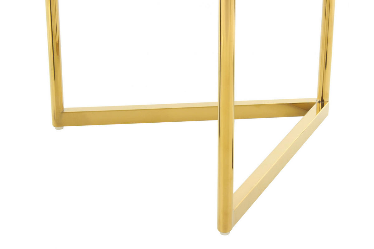 HOCKER Samt Schwarz  - Goldfarben/Schwarz, Design, Textil/Metall (40/49cm) - Kayoom