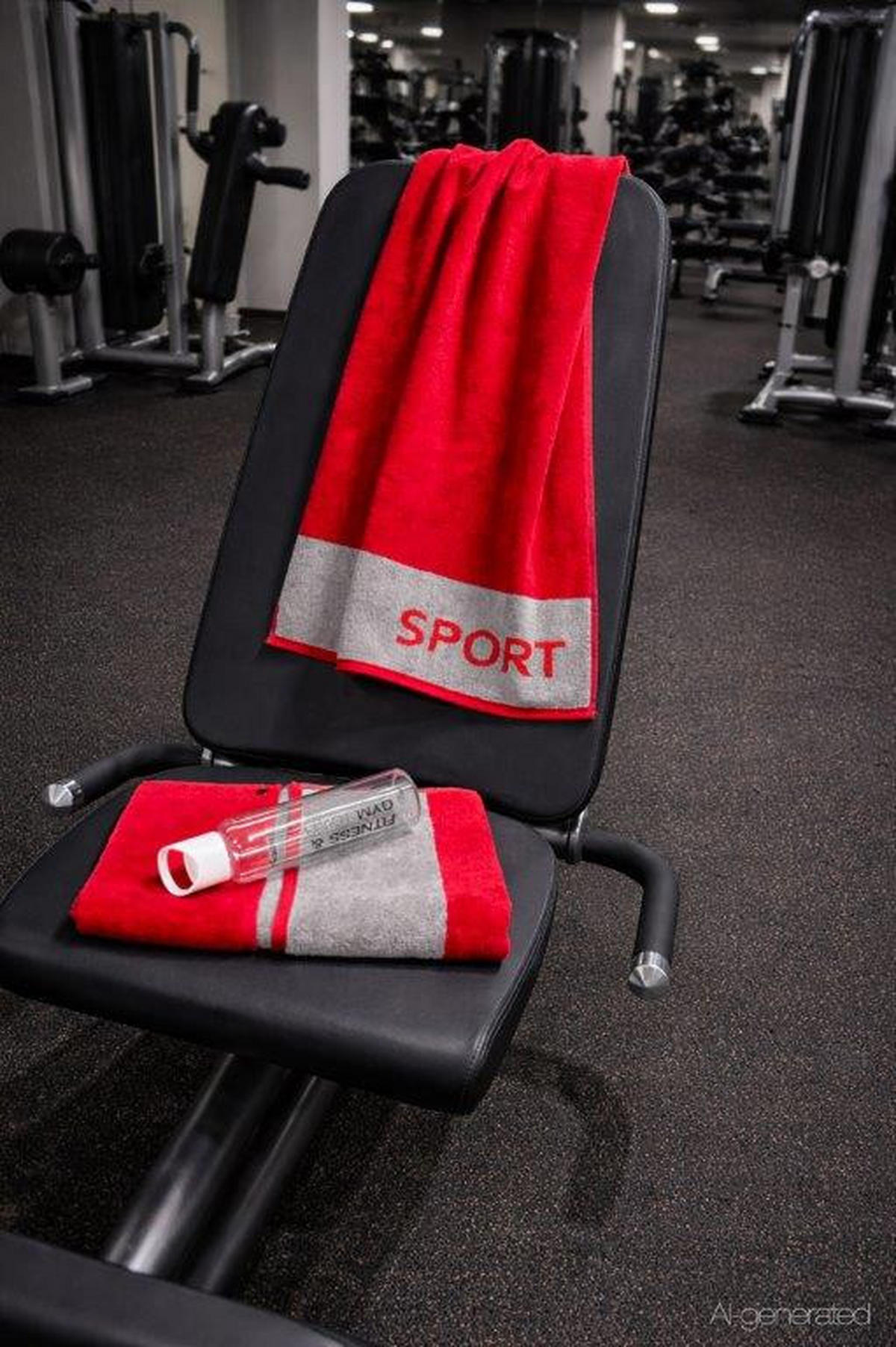 RUČNIK ZA TUŠIRANJE 130/50 cm  siva, crvena   Fitnesstuch  - siva/crvena, Konvencionalno, tekstil (130/50cm) - Cawoe
