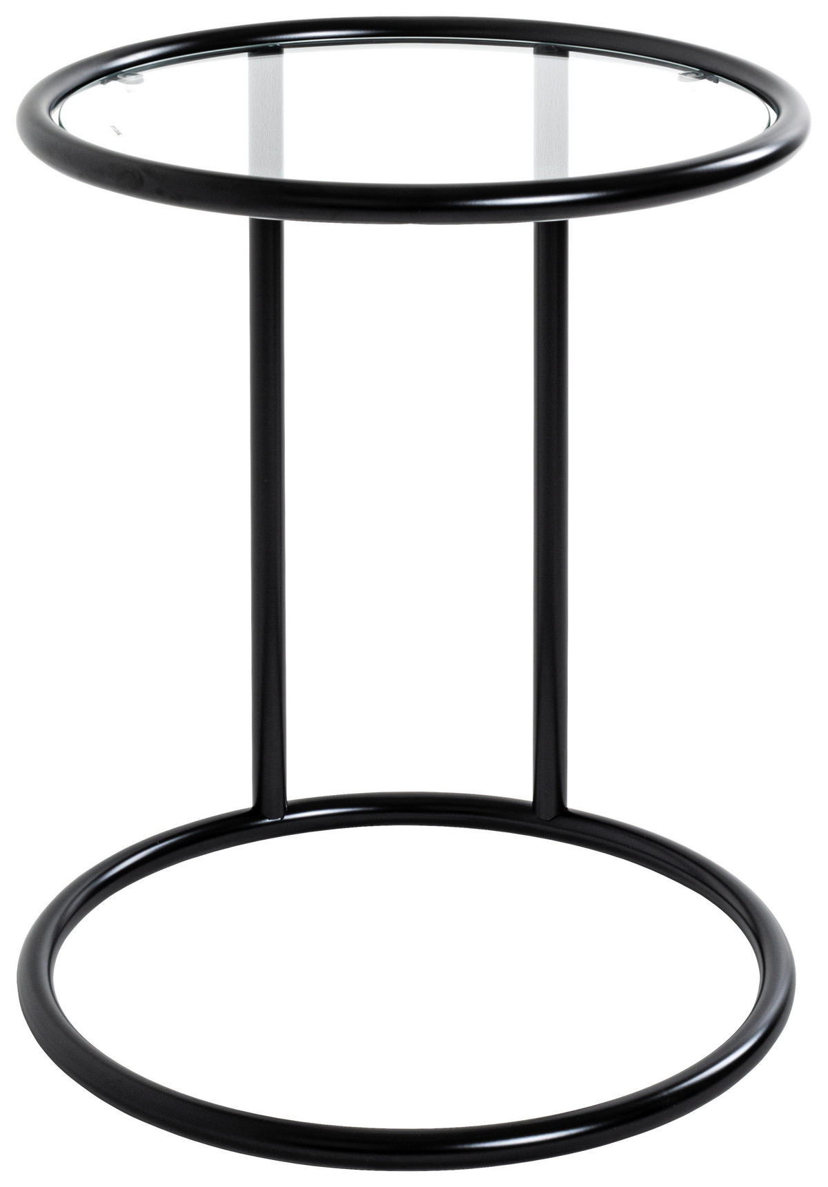 SIDOBORD i metall, glas 45/45/55 cm  - svart, Design, metall/glas (45/45/55cm)