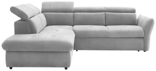 ECKSOFA in Webstoff Hellgrau  224/254 cm  - Hellgrau/Schwarz, Design, Kunststoff/Textil (224/254cm) - Stylife