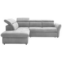 ECKSOFA in Webstoff Hellgrau  224/254 cm  - Hellgrau/Schwarz, Design, Kunststoff/Textil (224/254cm) - Stylife