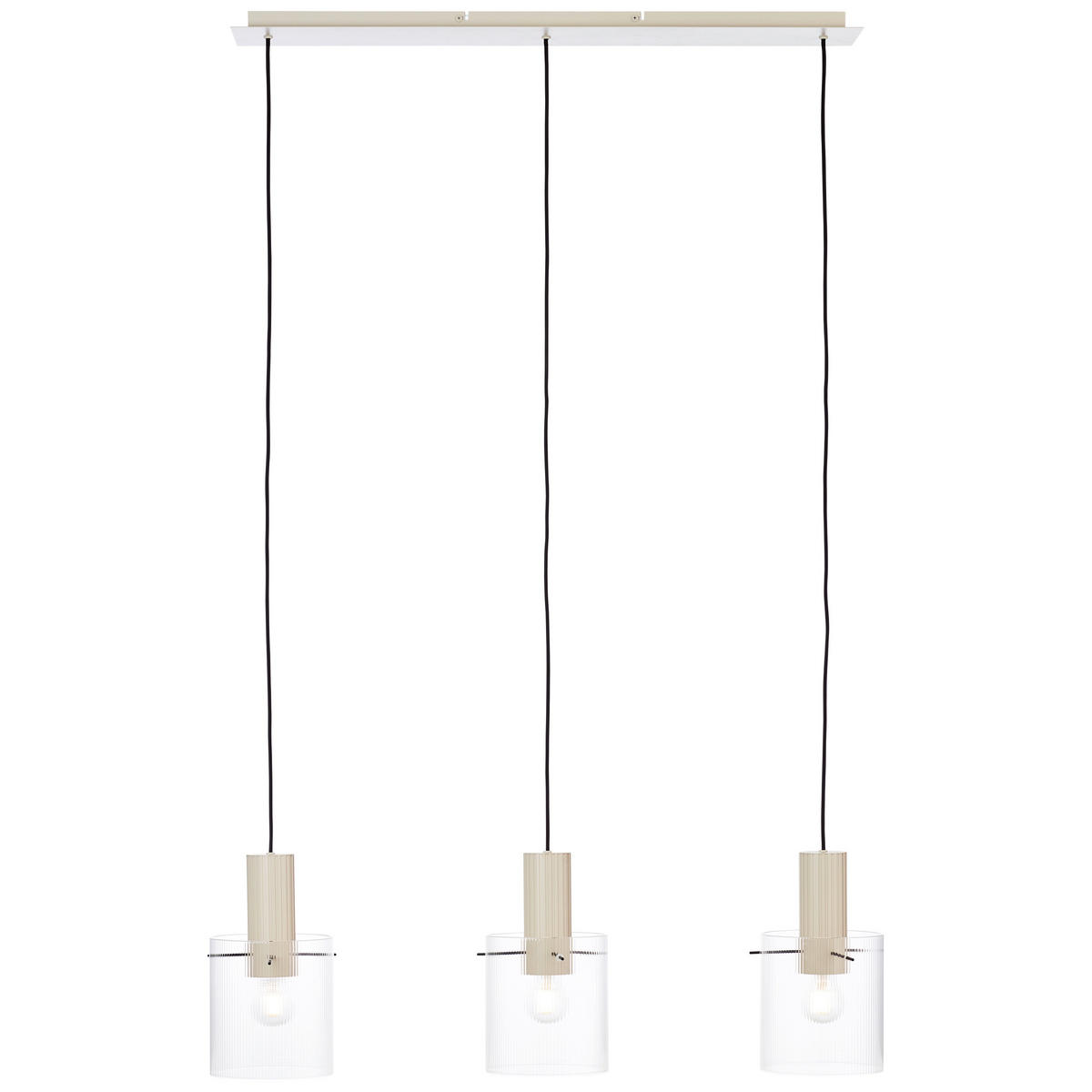 HÄNGELEUCHTE 98/18/150 cm    - Transparent/Beige, Basics, Glas/Metall (98/18/150cm) - Brilliant