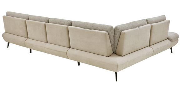 WOHNLANDSCHAFT Silberfarben, Beige Chenille  - Beige/Silberfarben, Design, Textil/Metall (243/352/190cm) - Dieter Knoll