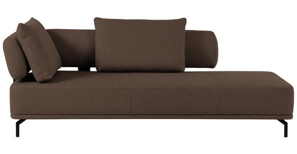 RÉCAMIERE Palio in Flachgewebe Braun  - Schwarz/Braun, Design, Textil/Metall (227/89/101cm) - Dieter Knoll