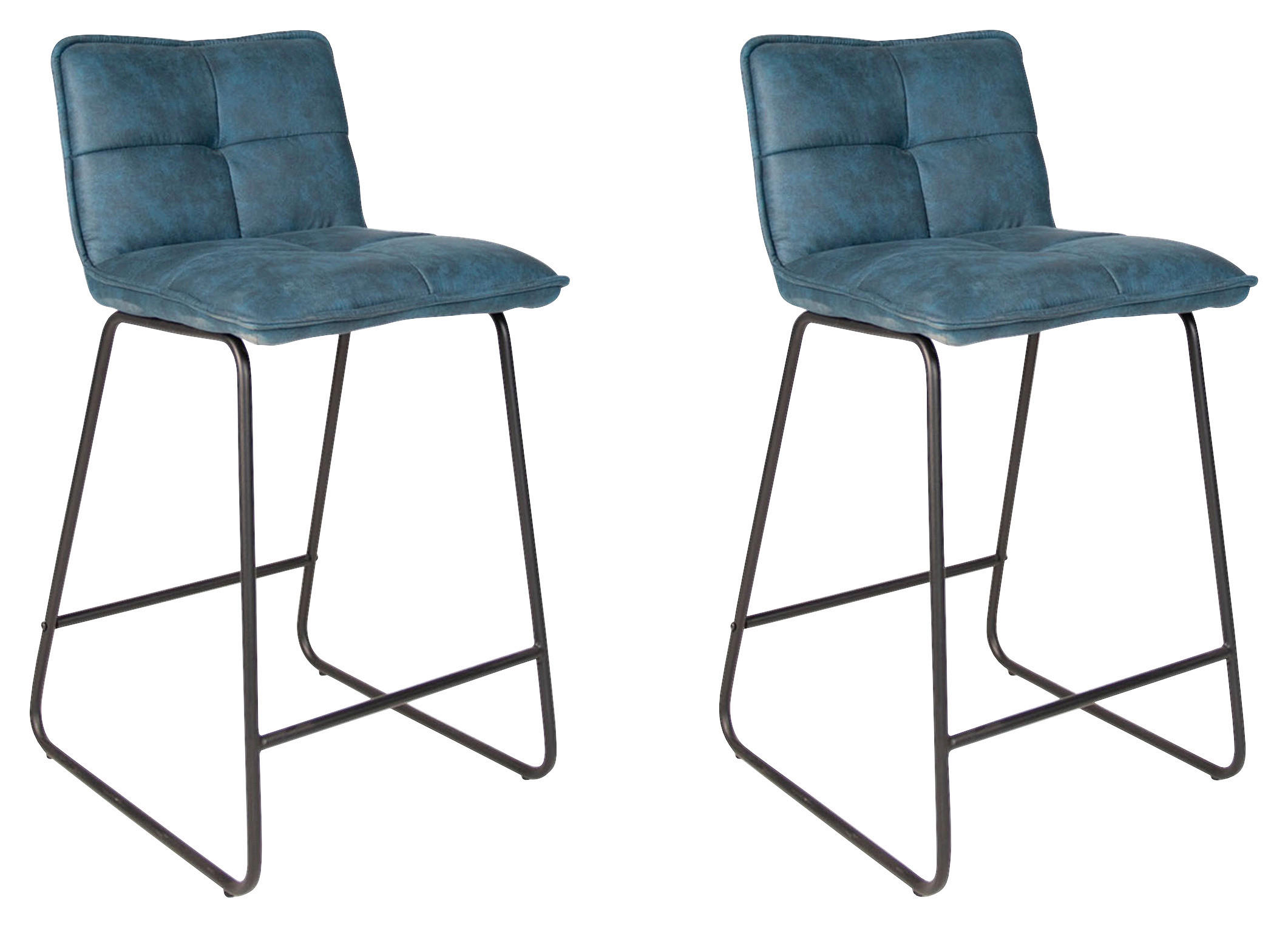 BARHOCKER-SET in Türkis  - Türkis/Schwarz, KONVENTIONELL, Textil/Metall (44/87/50cm) - MID.YOU
